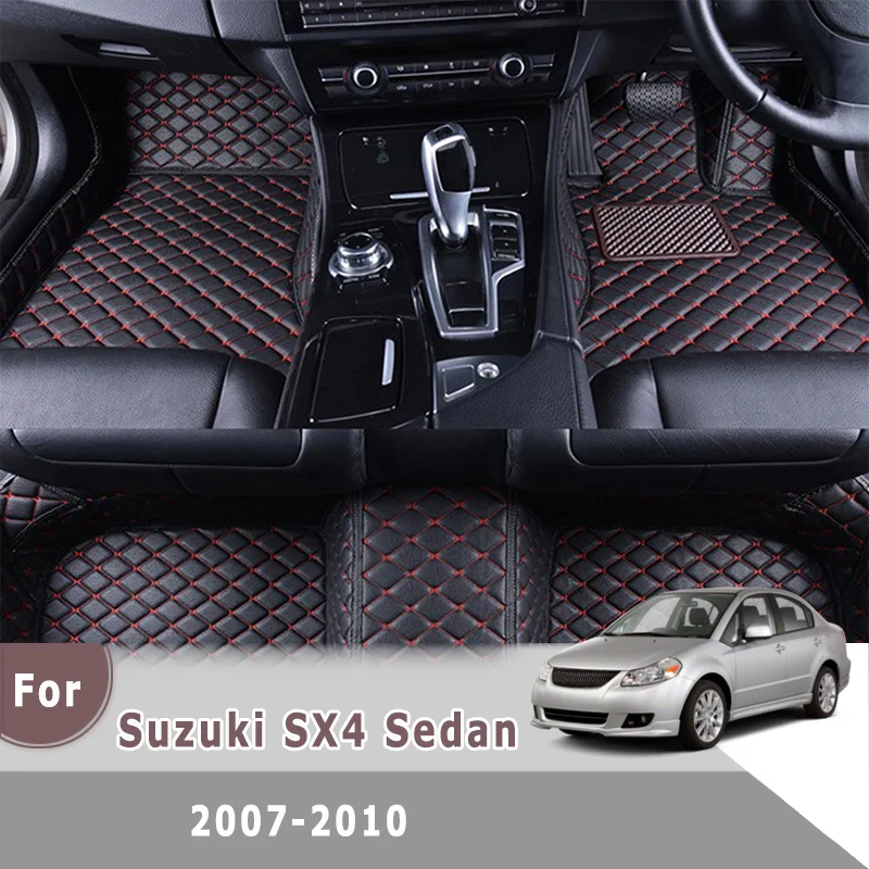 

Автомобильные коврики RHD на заказ для Suzuki SX4 Sedan 2010 2009 2008 2007, кожаные ковры, аксессуары для салона автомобиля, подушечки для ног, чехлы