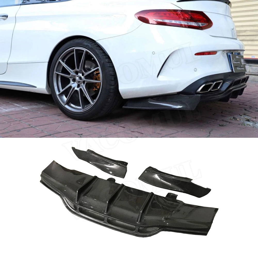 

VACOMUL Carbon Fiber Rear Lip Diffuser Splitters Aprons Spoiler For Mercedes Benz C Class C205 C63 Coupe 2 Door 2014-2018 FRP