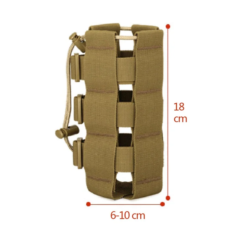 Molle Bag Tactical Water Bottle Pouch Bag  Outdoor  Hiking cycling Drawstring Water Bottle Holder Kettle Carrier Bag