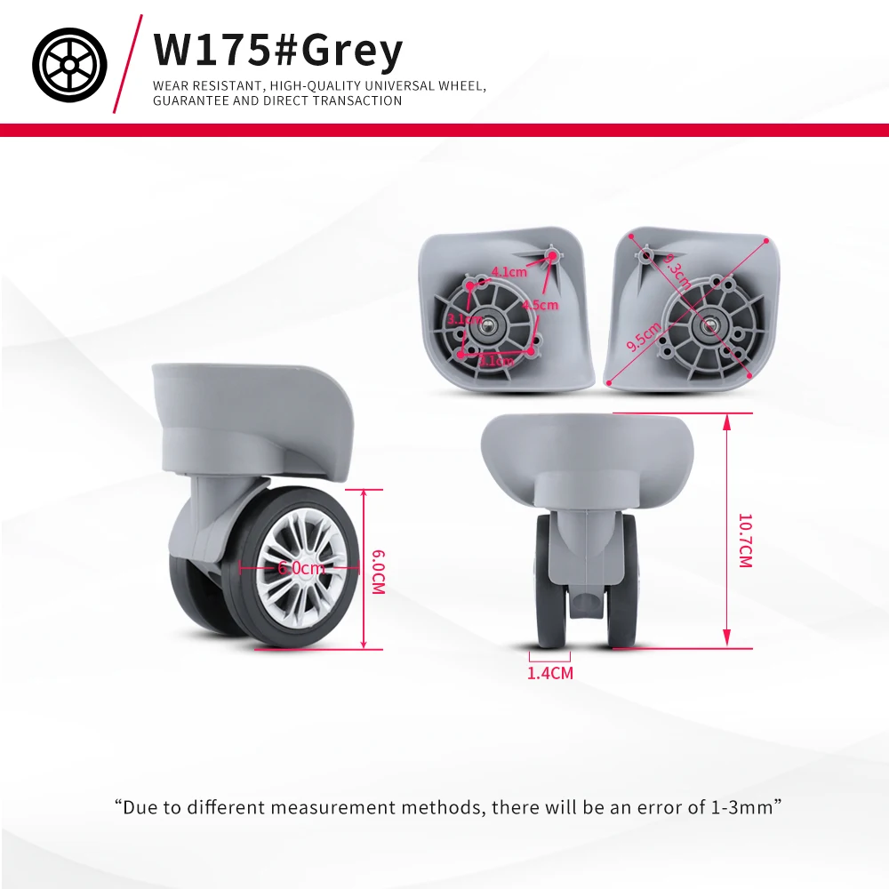 Dilong w175 viagem bagagem universal roda substituição trolley caso rodas de borracha reparação manutenção acessórios rodízios