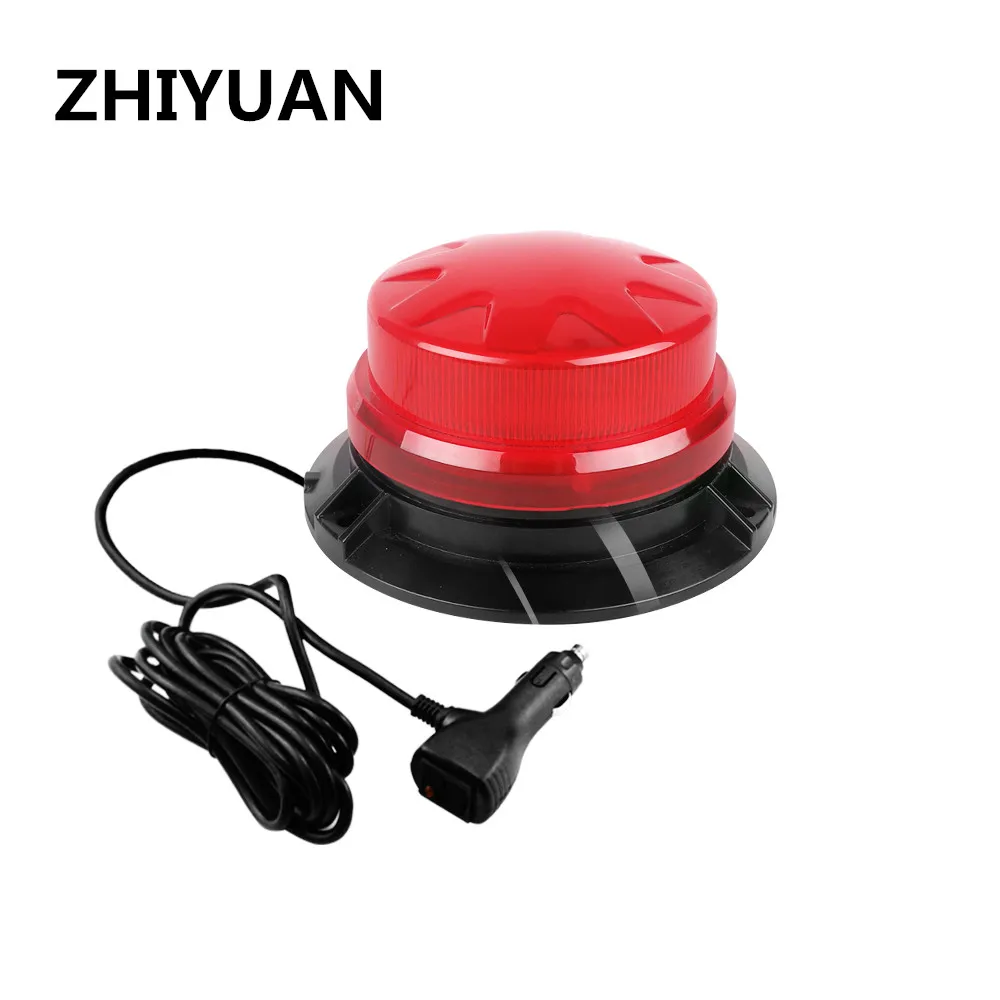 24W School Bus Rotating Traffic Emergency Flash Beacon Magnet Red Warning Strobe Lights Indication LED Safety Car Lamp 9-28V