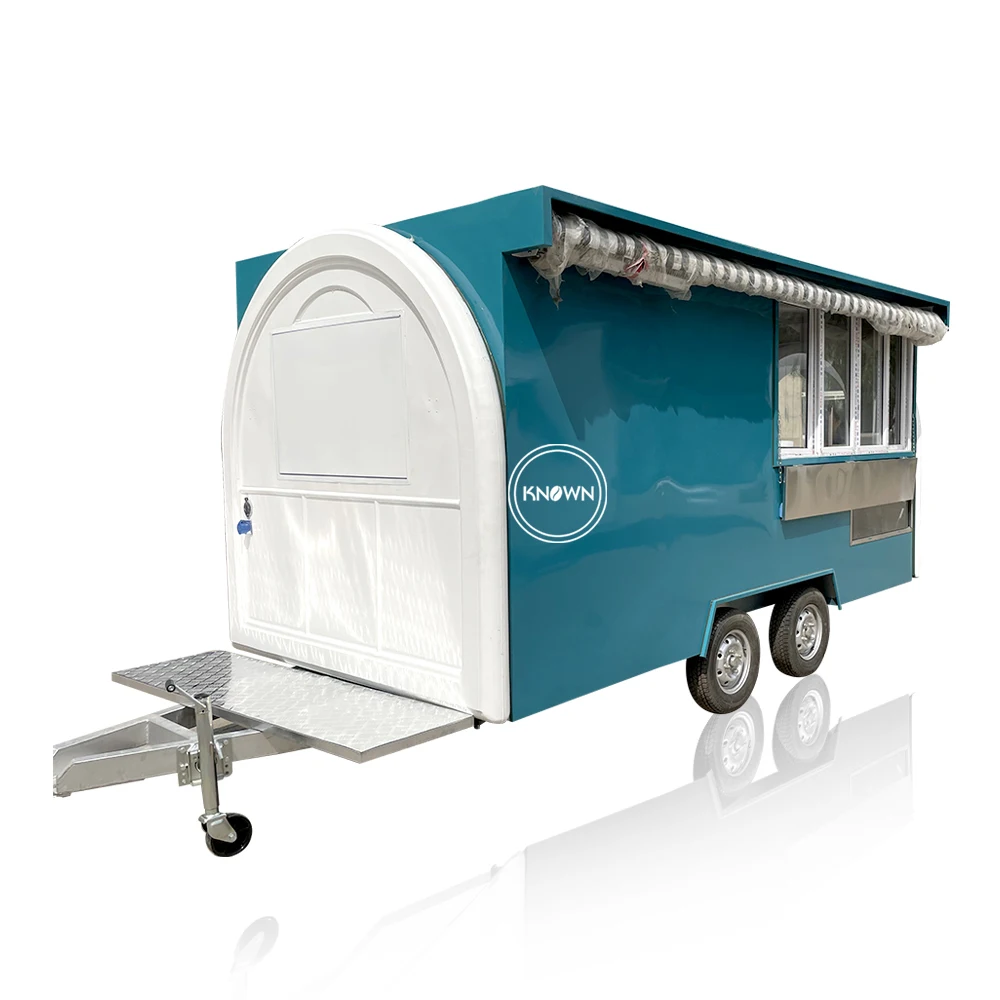 OEM Mobile Customize Food Trailer Cart KN-420 A Half Wall and A Half Sales Window Trailer Towable Food Truck for Sale