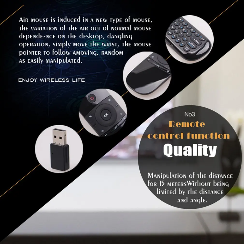 Mini Air Mouse W1 C120 Fly Air Mouse tastiera Wireless airmouse per 9.0 8.1 Android TV Box/PC/TV Smart TV portatile Mini 2.4G