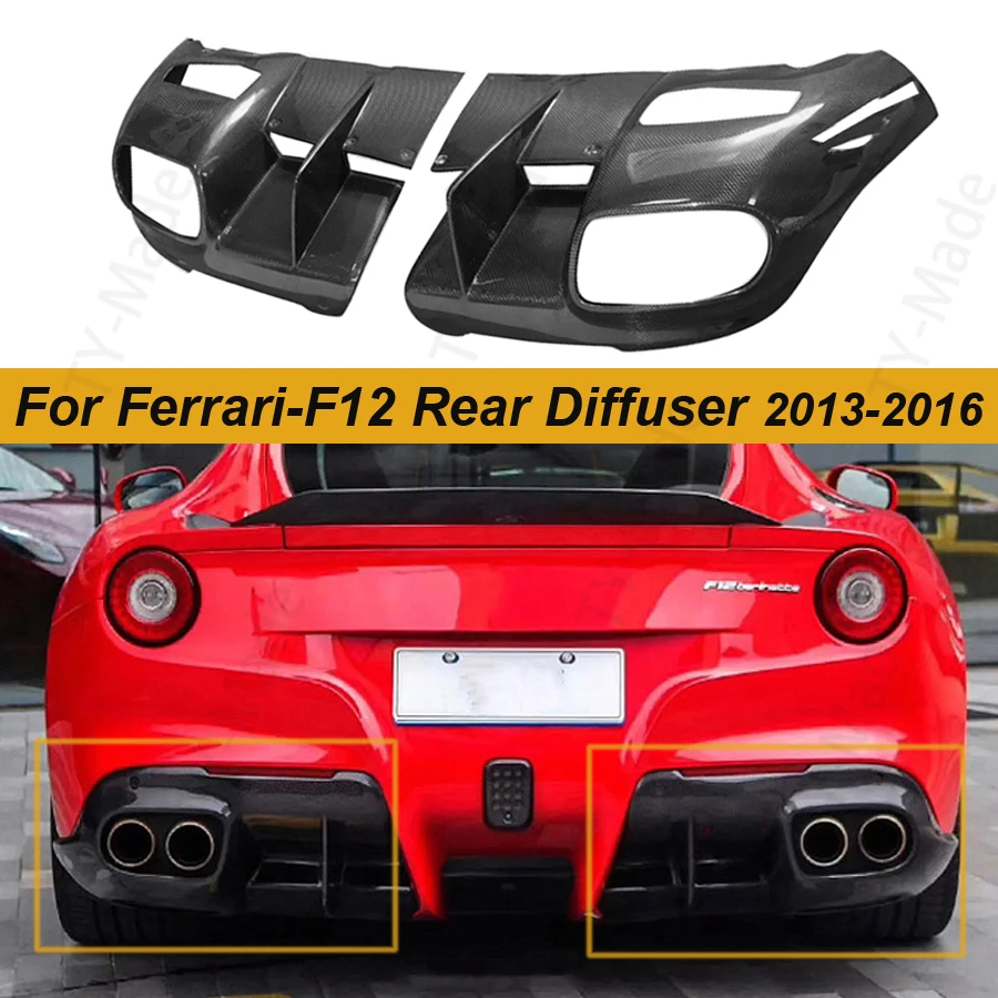 

F12 Real Carbon Fiber DMC Style Rear Lip Rear Bumper Diffuser Lower Splitter Lip Decoration For Ferrari F12 Berlinetta Car