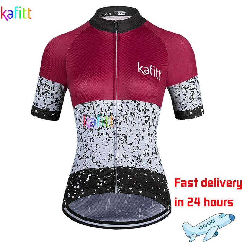 2021 Kafitt Women's Short Sleeve Jersey Bike Clothing Ropa Ciclismo Road Bicycling Shirt Quick-Drying Uniform Breathable Summer