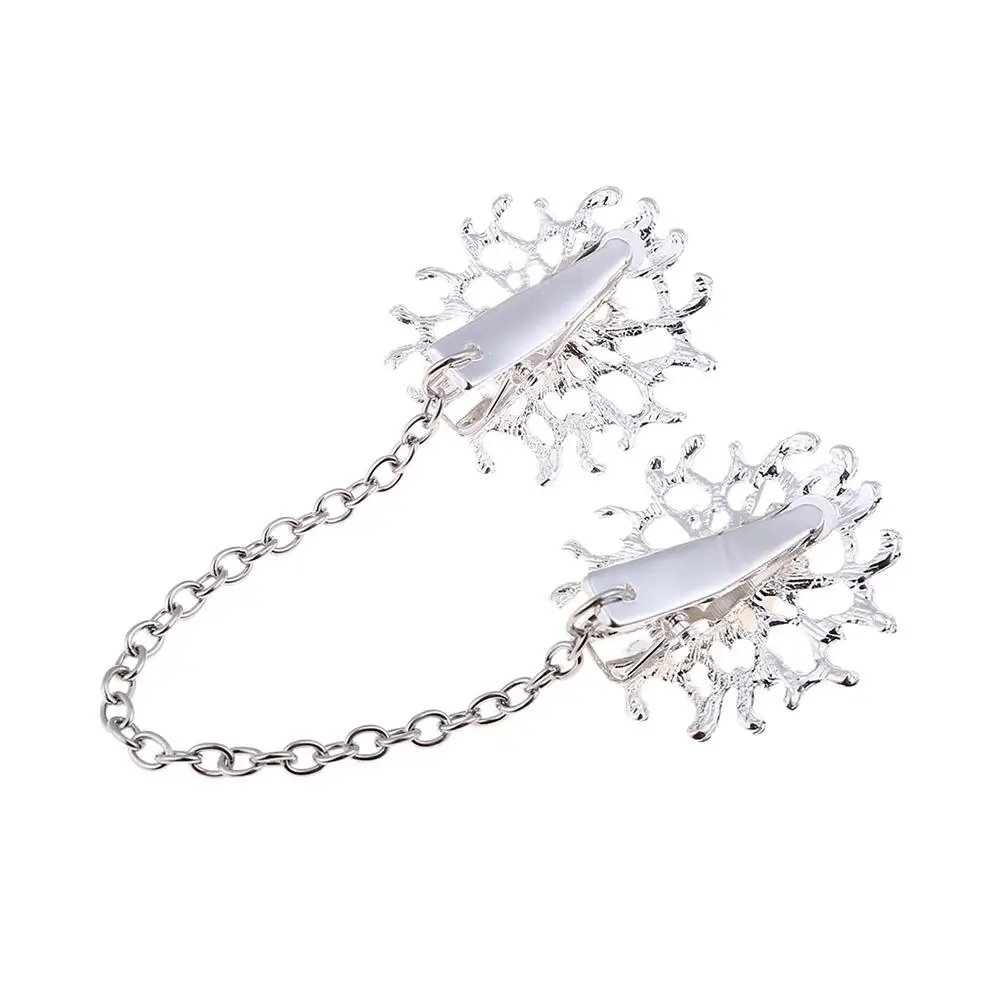 Cardigan rétro pour femmes, col en métal, Clip châle robe broche en alliage de diamant pull châle Clips boutons boucles épingles vêtements