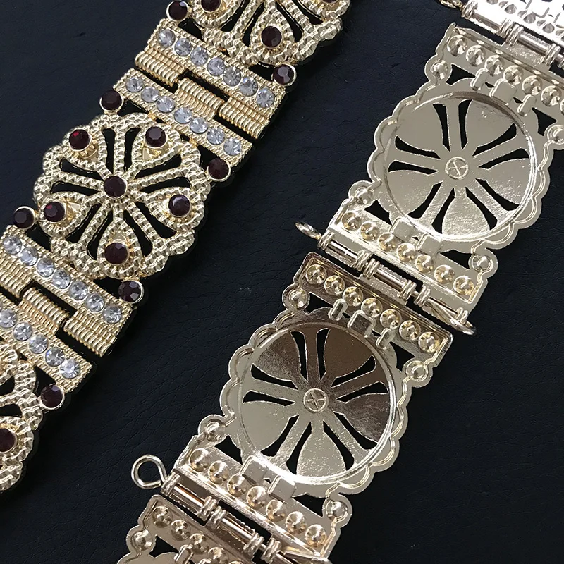 Vintage aristocratic court carving hollow metal belt waist adjustable Morocco best-selling wedding jewelry waist chain jewelry