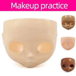Blyth Doll Face Plate for diy blyth makeuo Including Back Plate and Screws White Black tan Skin Doll Makeup practice face shell
