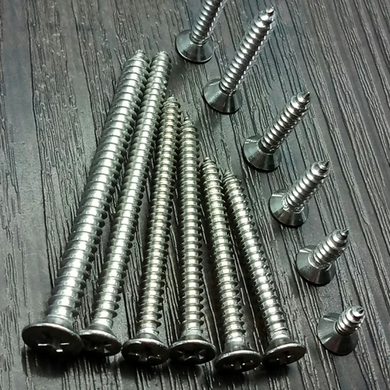 M4 Self-tapping Screws 304 Stainless Steel Cross  Flat head Tip M4x14 M4x16 M4x20 M4x25 M4x30 for Wood DIY Furniture Fittings