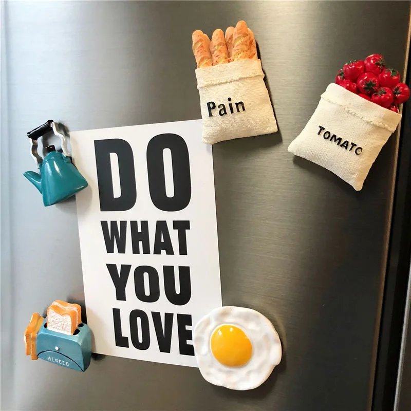 

Creative bionic object 3D refrigerator magnets Nordic decorative magnetic food cute magnet gifts Home kitchen decoration props