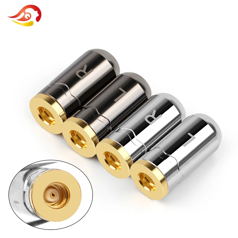 QYFANG Aluminum Alloy Female Plug Audio Jack Gold Plated Earphone MMCX Pin Connector Adapter For UE900 SE535 SE215 Headphone