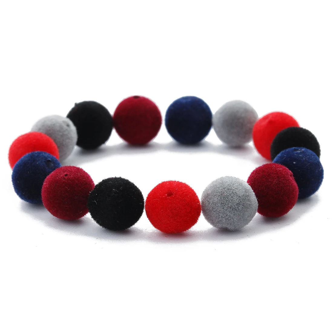 100pcs 8mm Round Beads Pompom Velvet Fabric Resin Loose Spacer Beads 1mm Hole For DIY Necklace Bracelet Earring Making