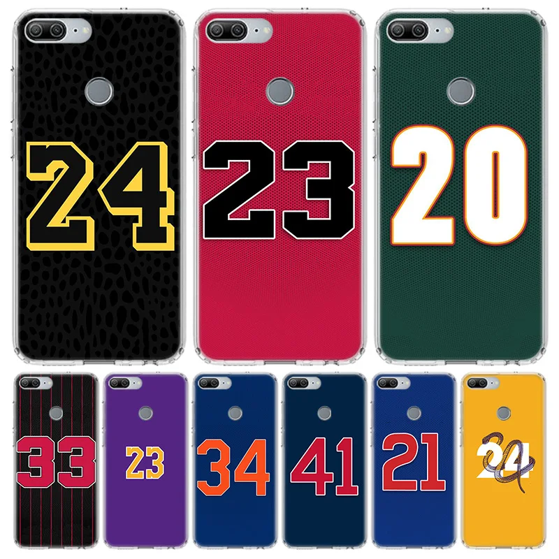 Basketball 23 24 Lucky Number Soft Phone Case For Huawei Honor 10 Lite 9 20 8S 8X 9X Y5 Y6 Y7 Y9S P Smart Z 2019 7A 7X 8A Pro