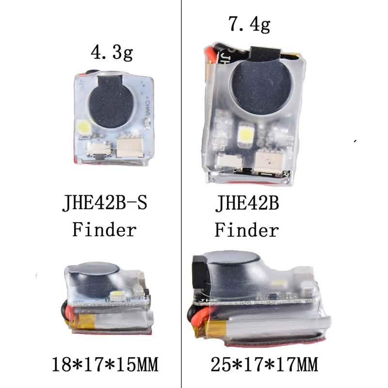 JHE42B 42B-S mini 110DB Buzzer Finder wbudowana bateria z diodą LED dla RC Drone F4 kontroler lotu części modelu Vifly Finder