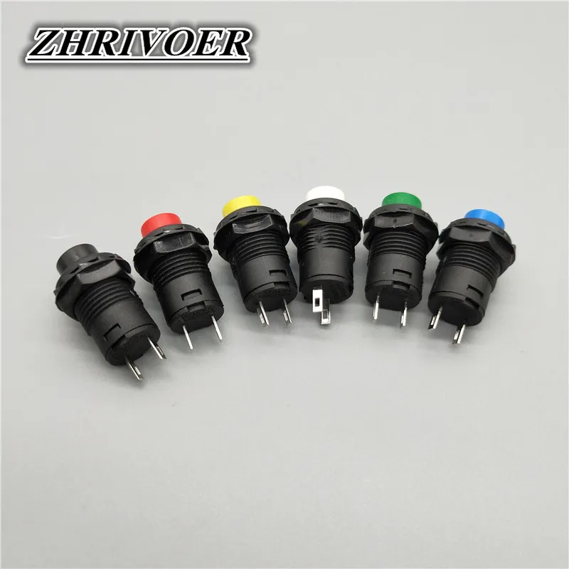 6Pcs 12mm Momentary Push button Switches 3A /125VAC 1.5A/250VAC Self-locking/Self-reset Push Button Switch mini plastic button