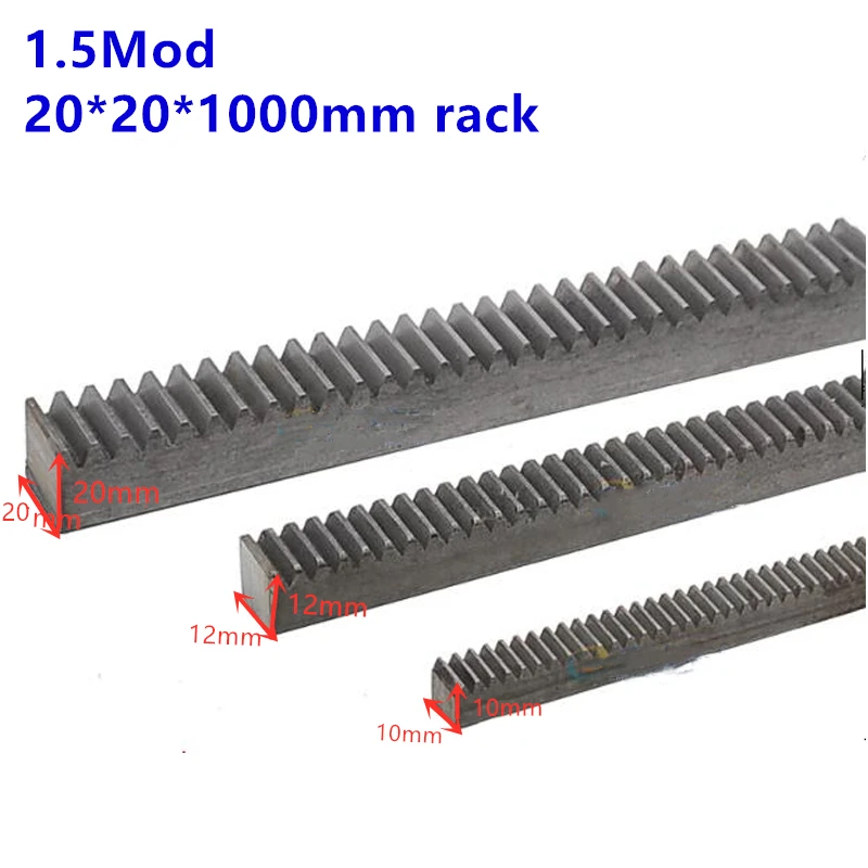 CNC Rack Gear Mod1.5 ، 20x20x1000 مللي متر ، مسنن ، أسنان قائمة ، آلات دقيقة ، صناعة 45 ، فولاذ مسنن ، ترددات صلبة