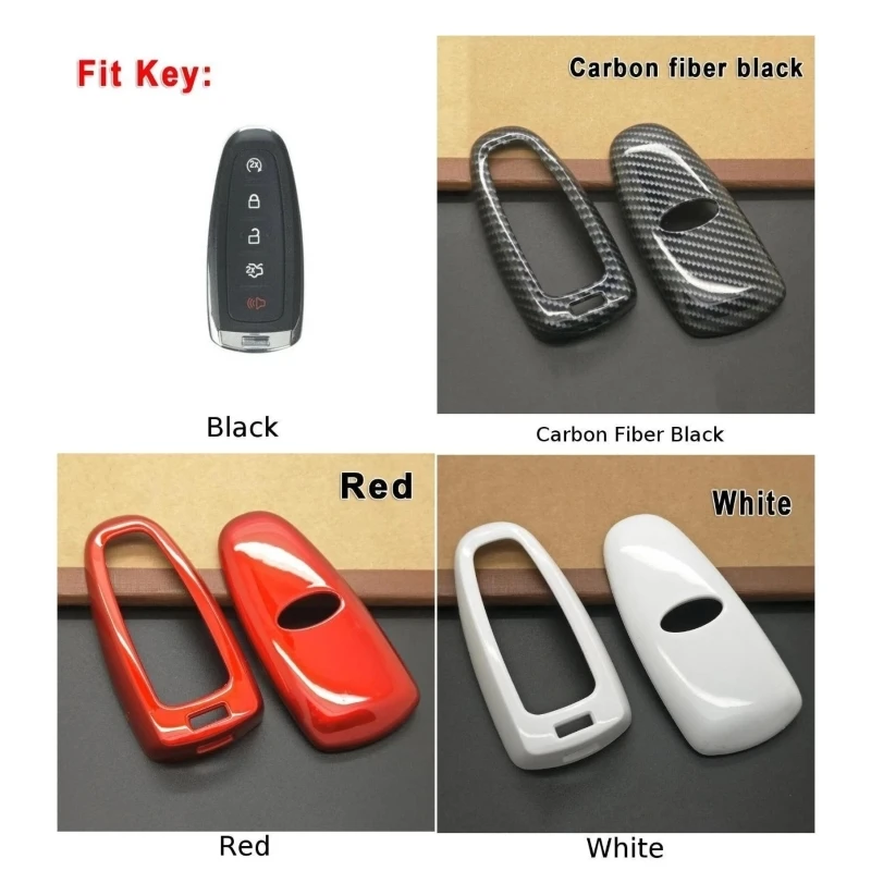 Anti-scratch Plastic Car Key Case Decor Car Key Cover Fit For Ford Edge Accessories Provides Side Protection Abrasion Resistant