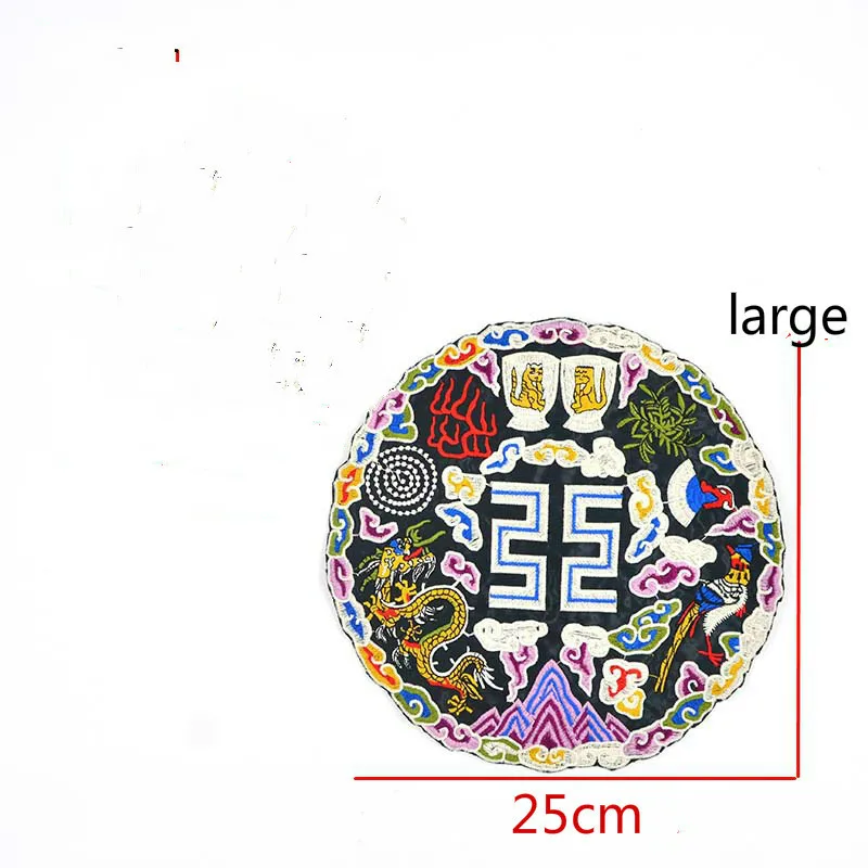 Round ethnic style embroidery cloth stickers large fashion clothes decorative applique cheongsam Chinese clothing patch