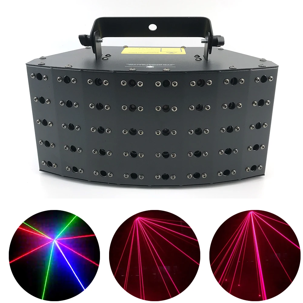 DMX512 Control RGB Laser 40 image Lines Beam Scans Music DJ Bar Disco Xmas Party Disco Effect Lighting System Show Projector