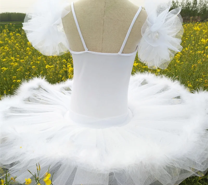 Professional Ballet Tutu Pancake Children White Swan Lake Ballet Costume Kids Danse Girls Feather Ballerine Tutu Skirts