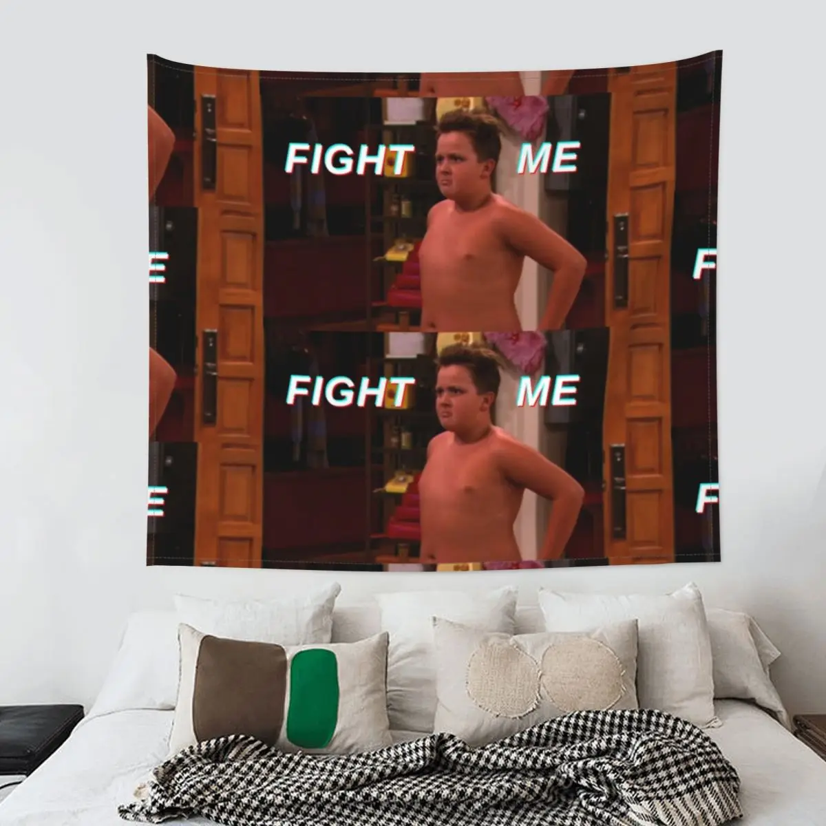 Gibby Wants To Fight Tapestry Wall Hanging Hippie Fabric Tapestry ICarly INS Blanket Room Decor Wall Cloth