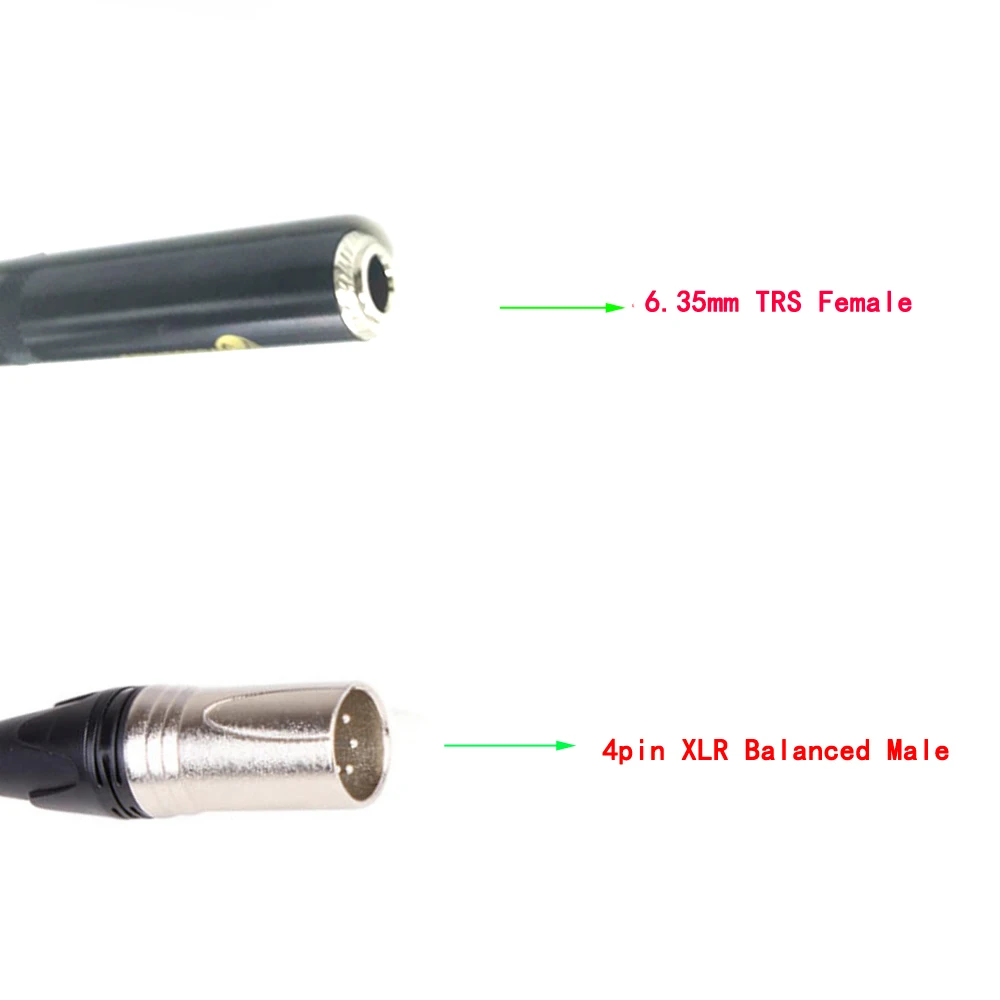 Haldane 4-контактный XLR сбалансированный штекер на 6,35 мм TRS 3-полюсный гнездовой OCC монокристаллический медный аудиокабель-адаптер с разъемом 6,5 к XLR
