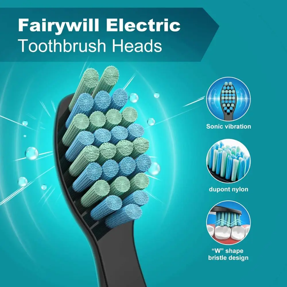 2023 Fairywill Toothbrush Replacement Heads 4Pcs 8 Pcs 16 Pcs Electric Toothbrush Sets for FW-507 FW-508 FW-917 Head Toothbrush