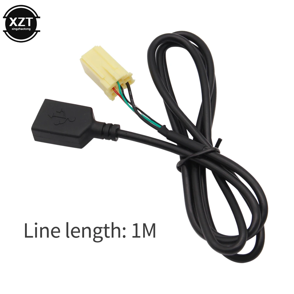 Car MINI-ISO 6 Pin Connector Plug Black USB Adapter Cable AUX Function forFord forFiat 500 ducato doblo Grande Punto 2007 +