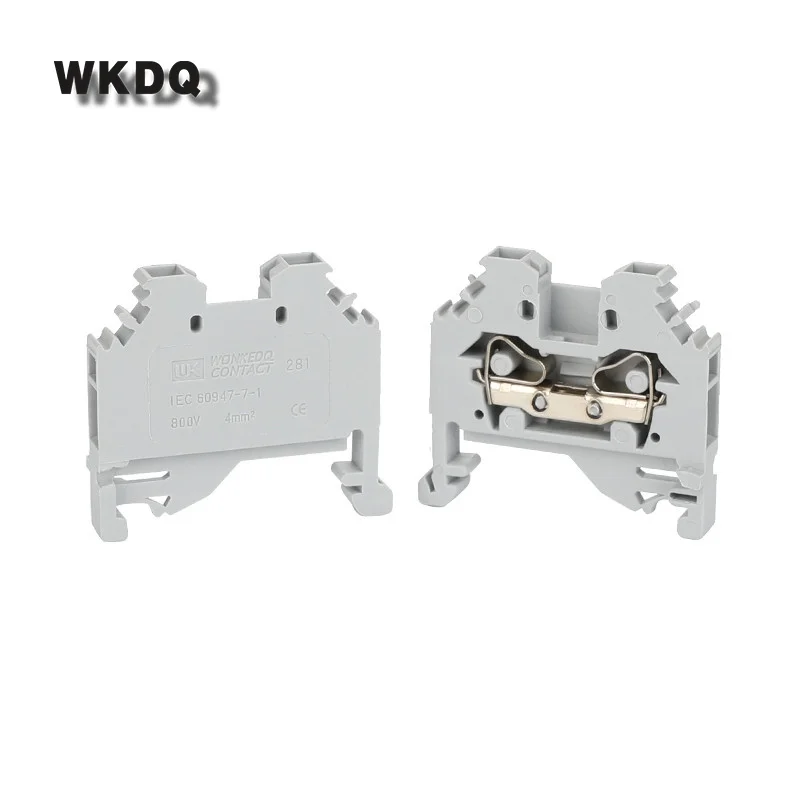 10Pcs 281-101 Spring-Cage Connection Clamp Mount 2-Conductor 281 101 Plug 4 mm² Wire Connector DIN Rail Terminal Block