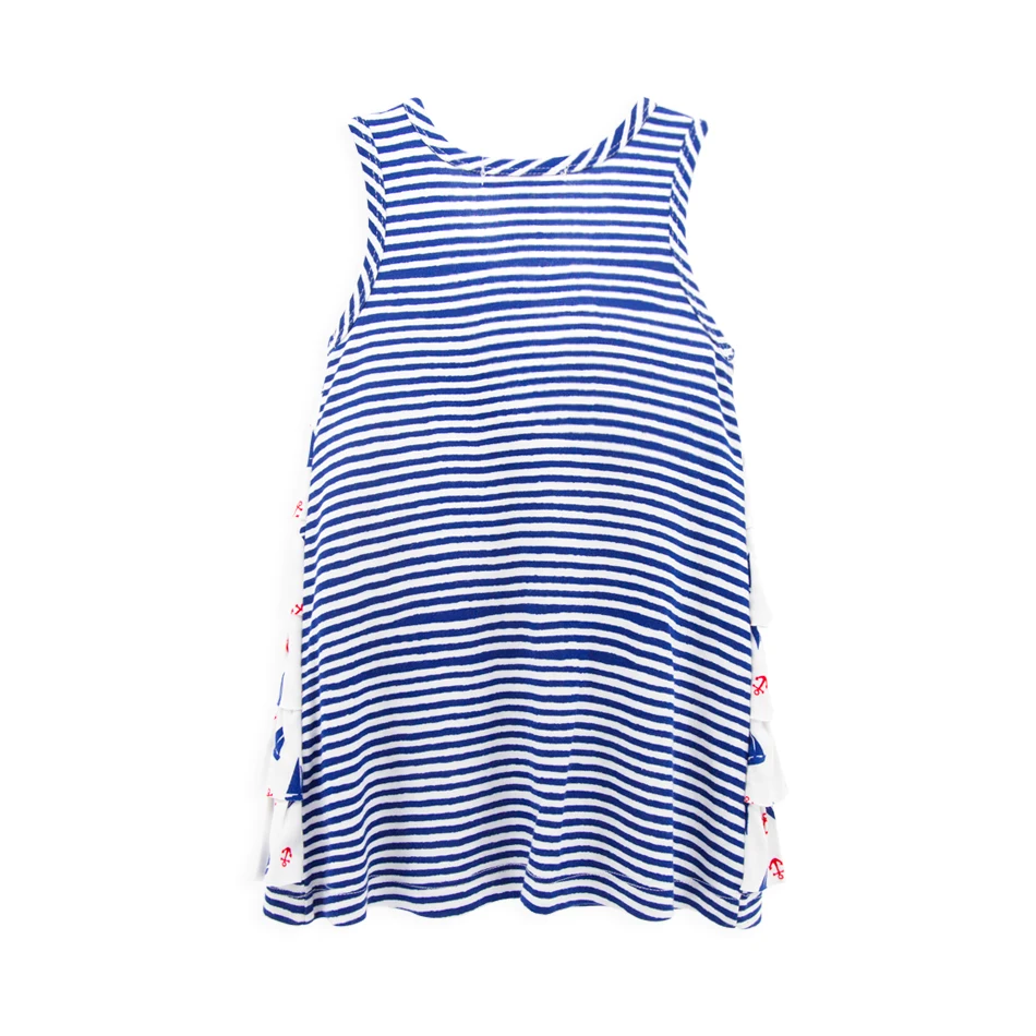 Hnoeyzone Girls Clothes Child Cartoon Female Baby Dresses Stripe Sleeveless Cute a-Lined Printed Summer Petticoat Платье