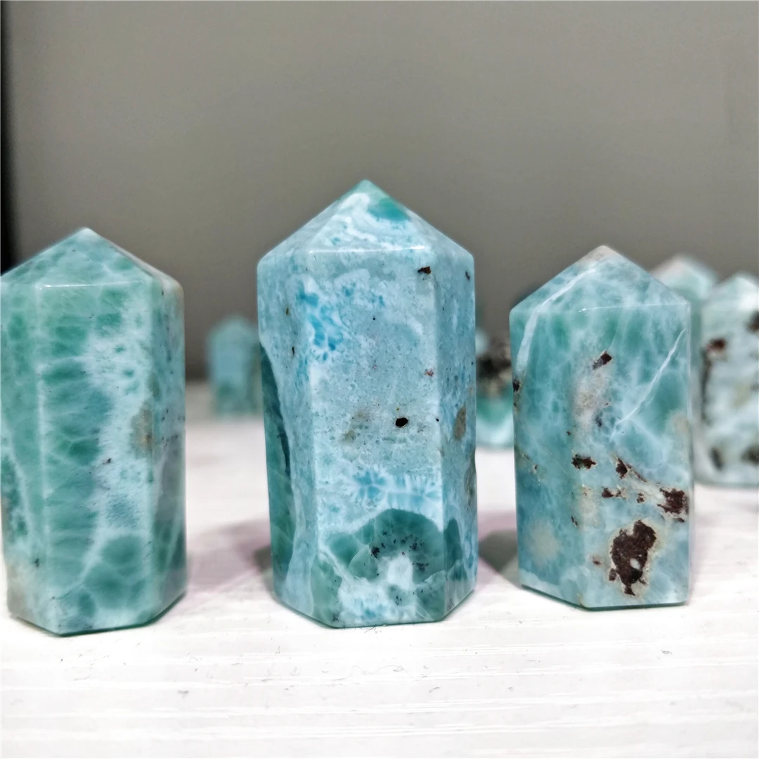 10-30g Natural Larimar Quartz Marine Pectolite Crystals Small Point Dialysis Energy Gemstones Chakras Purification Obelisk Jewel