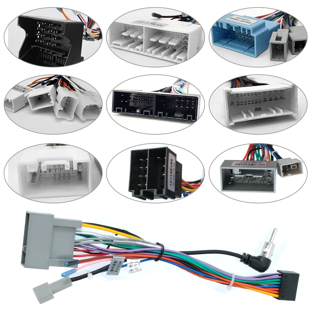 

Universal Power Connector 2 Din Car Android Radio Cable for Suzuki Buick ISO Hyundai Kia Honda Toyota Nissan GPS Antenna RCA