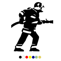 CS-1599#15*17.6cm Fireman funny car sticker vinyl decal white/black for auto car stickers styling no background