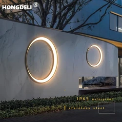 Modern wall light, outdoor patio light, Moon, ip65, waterproof, creative porch trim, round light, 110v220v stainless steel