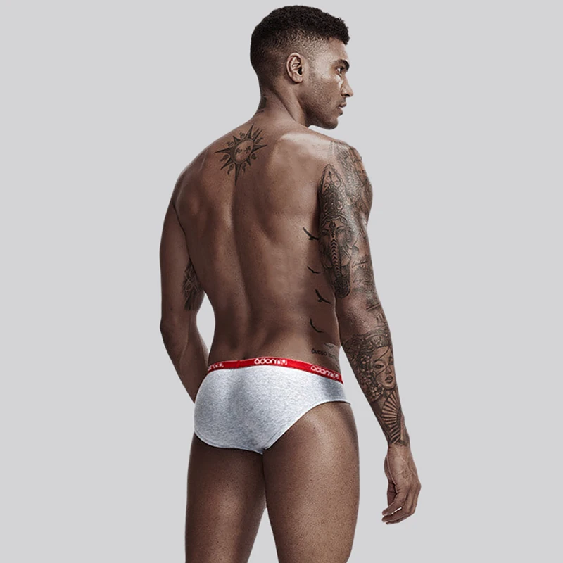 ADANNU Brand Sexy Men Underwear Men Briefs Cotton Male Panties Cueca Tanga Breathable U Pouch Sexy Briefs Bikini 5 Color