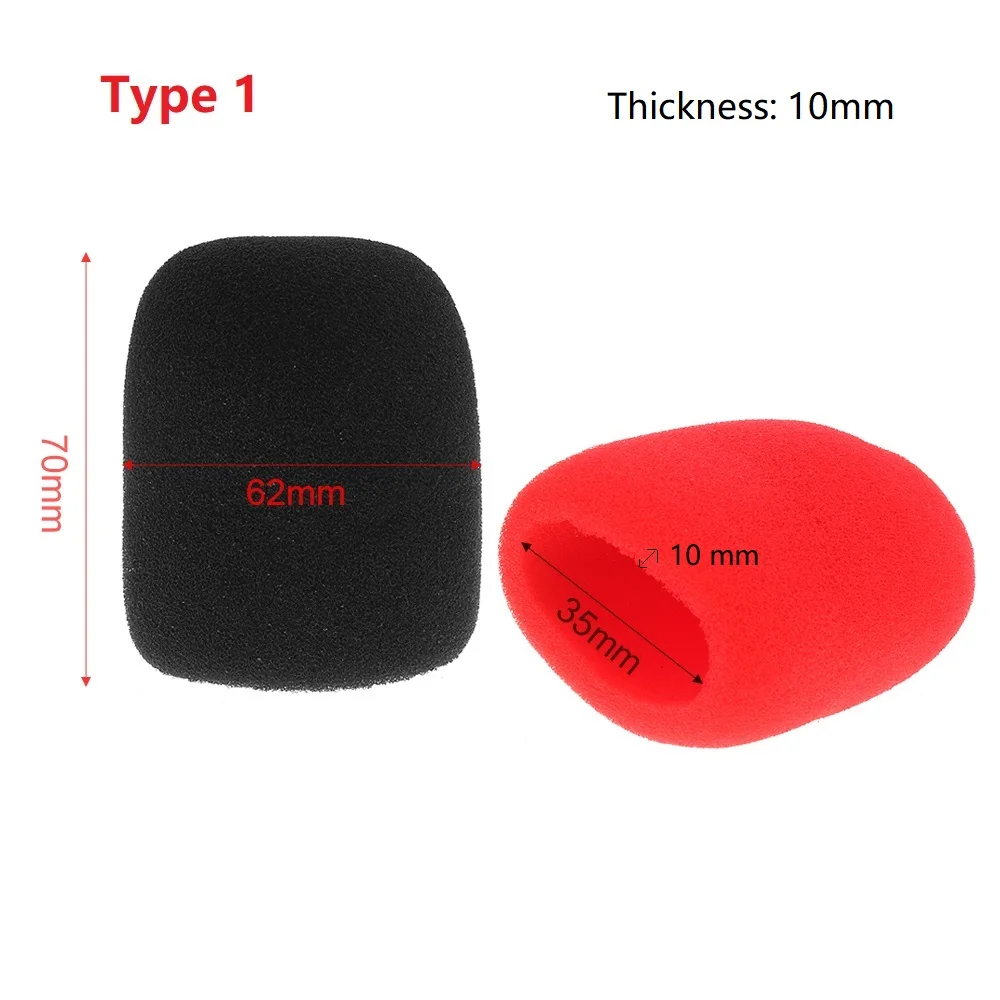 2 pezzi / 5 pezzi Accessori per microfono lavabili e traspiranti addensati universali Copertura in schiuma Copertura per microfono portatile