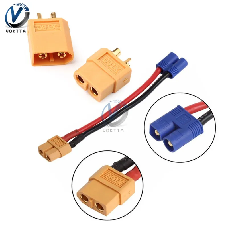 XT60 EC2 Banana Male to Female Plug Connector Bullet Connector Plug for RC Lithium Polymer Battery