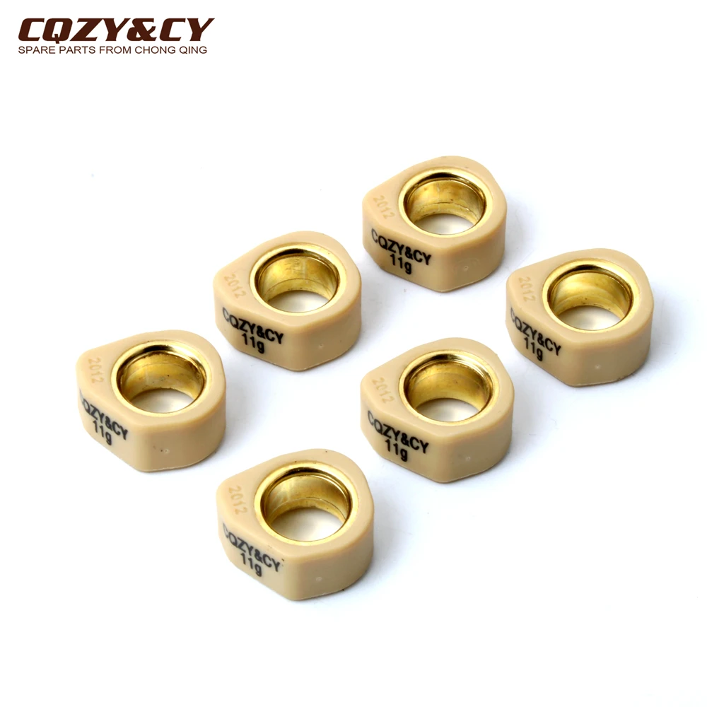 6pc Roller Set / Variator Weights 20x12mm 9g 11g 13g 15.5g For MBK Doodo Flame R F X 125 Skyliner Thunder 125cc 150cc Scooter