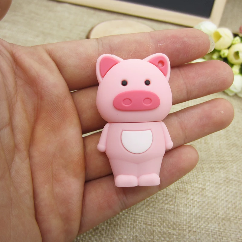 Cartoon Cute Pink Pig USB Flash Drive Pen Drive Usb Stick Usb 2.0 64G 8GB 16GB 32GB 4GB U Disk High Quality Pendrive Lovely Gift