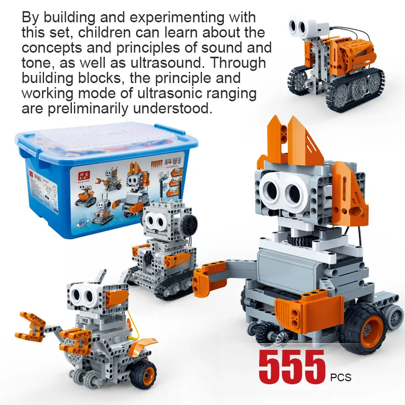 Banbao Stem 6 In 1 Robot Ultrasone Controle Obstakel Vermijden Bricks Educatief Model Bouwstenen Voor Kinderen Speelgoed 6917