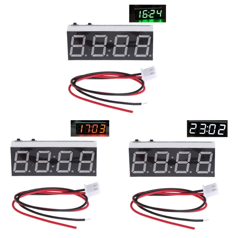 12V 5-24V Electronic Voltmeter Thermometer Clock for Car Auto LED Monitor Module