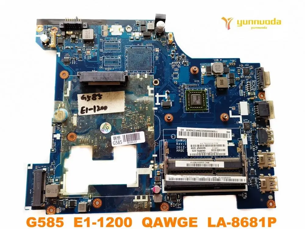 LA-8681P for Lenovo G585 laptop  motherboard With E1-1200 CPU UMA GPU QAWGE  tested good