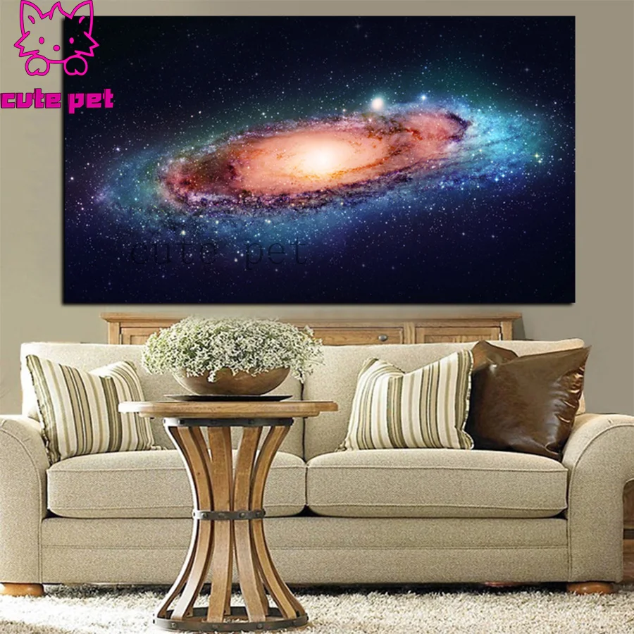 5d Diy Diamond Painting，Milky Way, Starry Universe diamond rhinestone full square drill,full round diamond embroidery mosaic