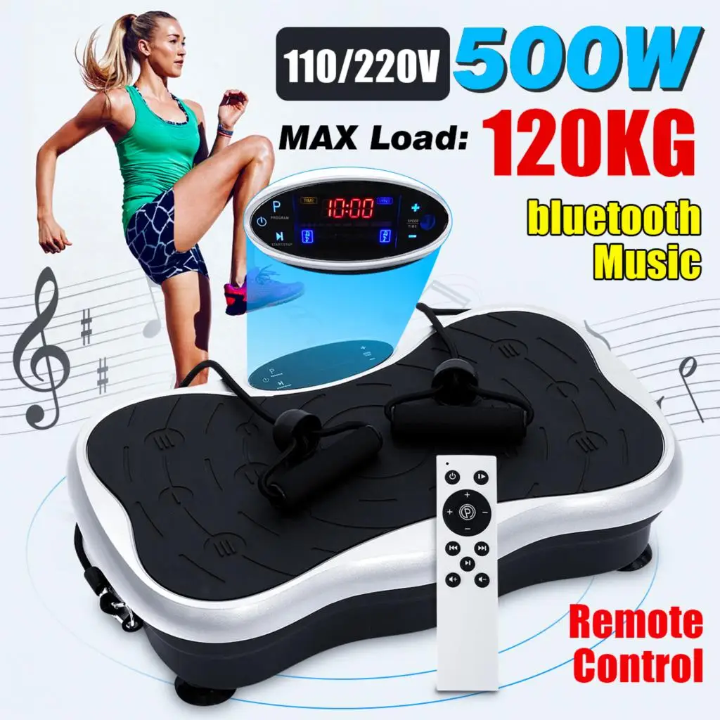 120KG Slimming Vibration Machine Lazy Standing Body Shaper Remote Control Bluetooth Function Fitness Weight Reducing Massager
