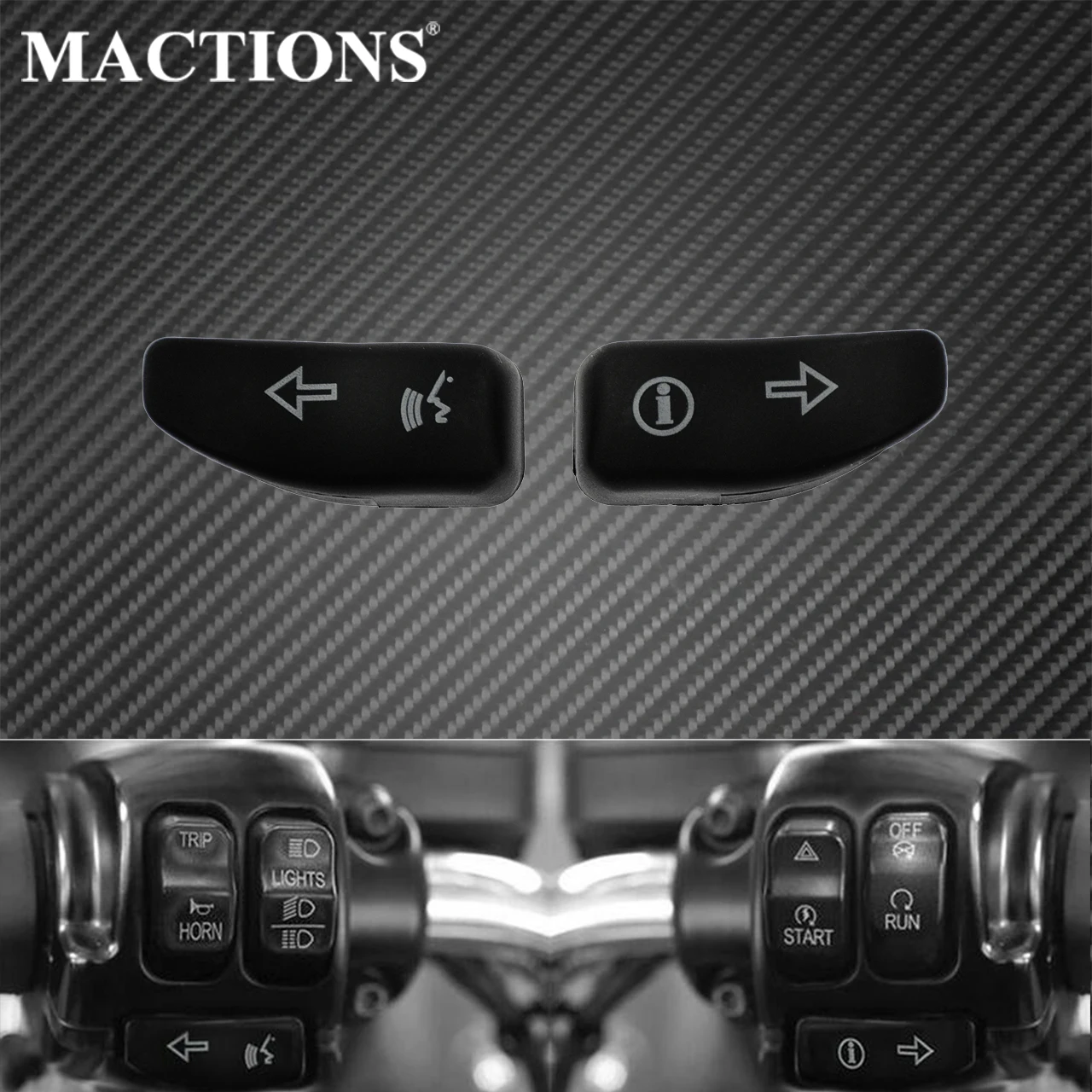 Motorcylce Turn Signal Extension Caps Switch Button Cover For Harley Touring Electra Road Street Glide Ultra Limited 2016-2022