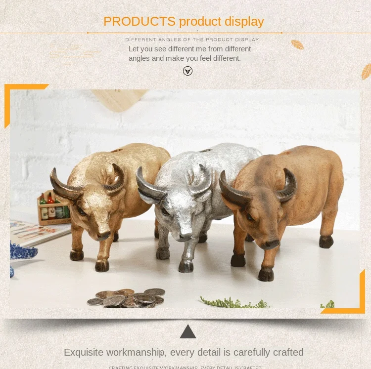 

Cow Savings Pot Resin Crafts Home Furnishings Cow Money Box
