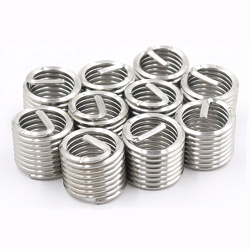 50pcs M10*1.25*2D Wire Thread Insert A2 Stainless Steel Wire Screw Sleeve M10 Screw Bushing Helicoil Wire Thread Repair Inserts