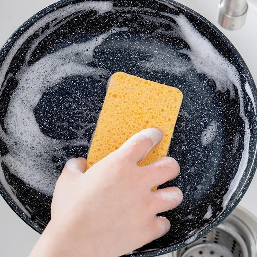 5 Pcs Dishwashing Pad Oil-resistant Cleaning Sponge Reusable Safe Cotton Pulp Tools Gadgets Kitchen Accessories кухня аксессуары