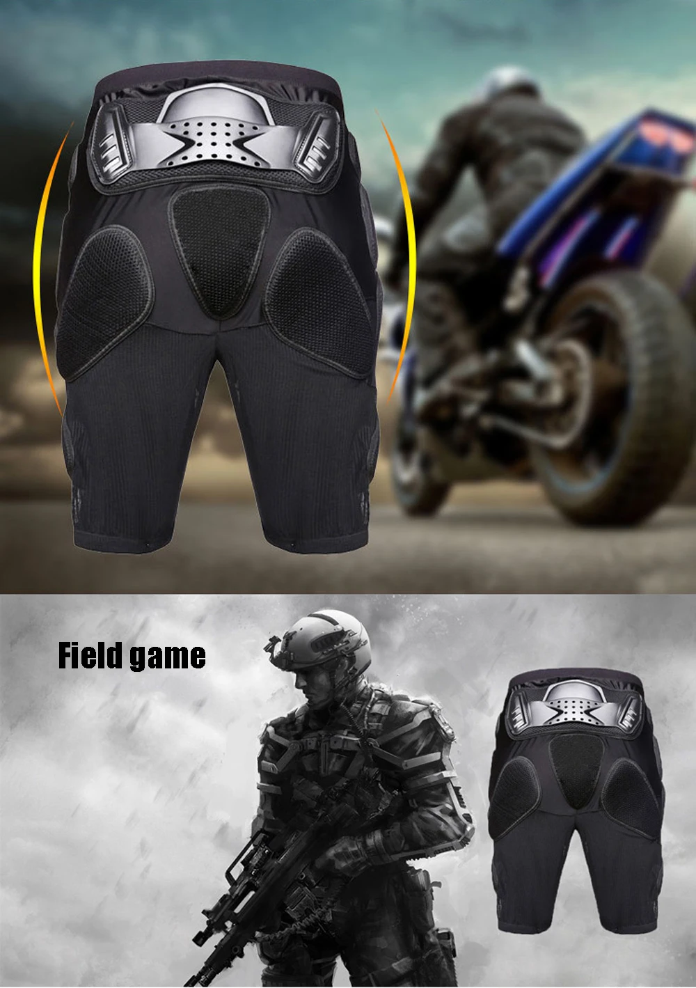 GHOST RACING Motocross Short Protector Motorcycle Shorts Moto Protective Gear Armor Pants Riding Racing Equipment Hip Protection