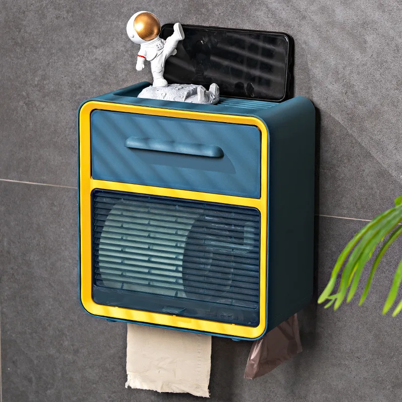 Xiaomi-caixa de papel higiênico, não portátil, à prova d'água, rack de parede, para armazenamento de banheiro, toalha, rolo, gaveta